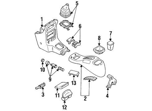 1997 Ford Aspire Tray Assembly Package Diagram for F7BZ61045A36AAB