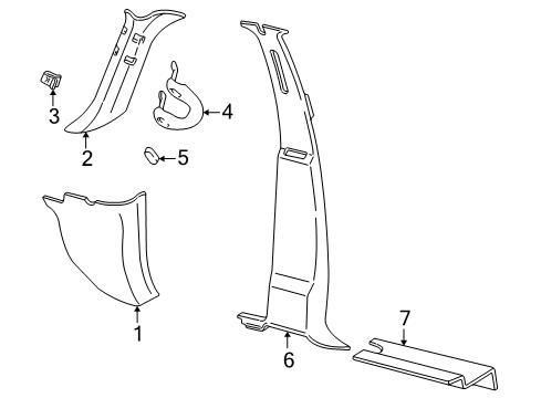 1997 Ford Expedition Molding Windshield Diagram for F65Z1503599AAA