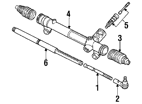 1996 Ford Thunderbird P/S Pump & Hoses, Steering Gear & Linkage Diagram