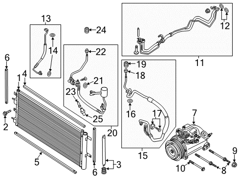 2016 Lincoln MKZ Condenser Assembly Diagram for EG1Z-19712-E