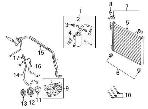 2012 Ford E-150 A/C Condenser, Compressor & Lines Diagram