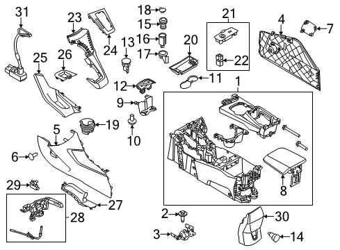 2014 Ford Focus Center Console Diagram 2 - Thumbnail