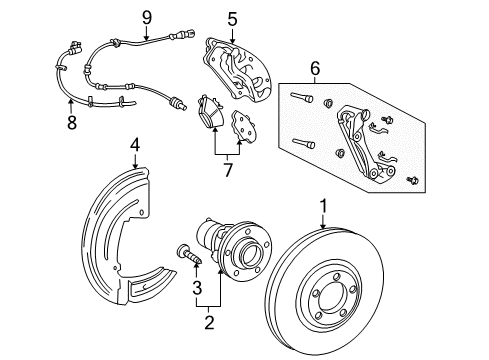 2006 Mercury Montego Front Brakes Diagram