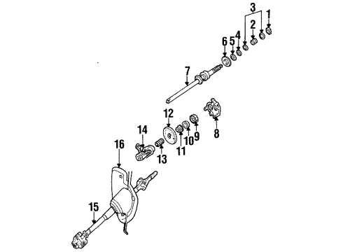 1996 Ford Mustang Shaft & Internal Components Diagram