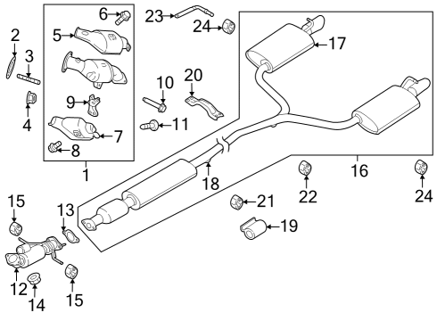 2017 Ford Explorer Catalytic Converter Diagram for FB5Z-5E212-B