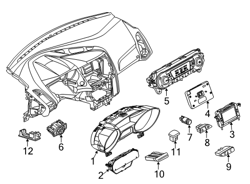 2017 Ford Focus A/C & Heater Control Units Diagram