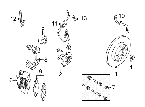 2010 Ford Focus Kit - Brake Caliper Attachment Diagram for 8S4Z-2386-A