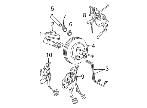 2002 Ford Explorer Cylinder Assembly - Master Diagram for 6L5Z-2140-BA