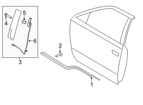 2018 Ford F-150 Moulding - Door Outside Diagram for FL3Z-1520555-CB