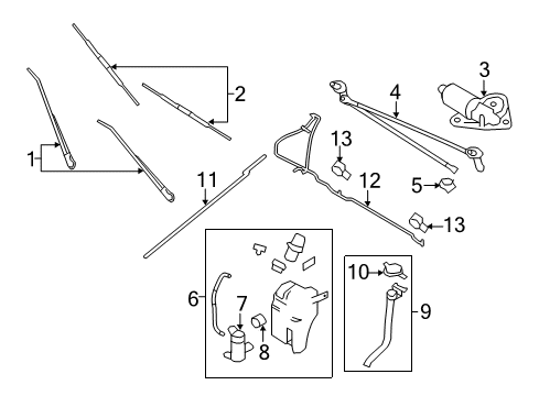 2010 Ford E-150 Wiper & Washer Components Diagram