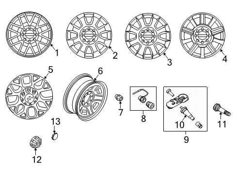 2022 Ford F-250 Super Duty Wheels Diagram