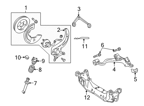 2005 Ford Thunderbird Knuckle And Hub Assembly Diagram for 6W4Z-3K225-AA