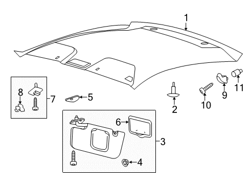 2014 Ford Mustang Interior Trim - Roof Diagram 3 - Thumbnail