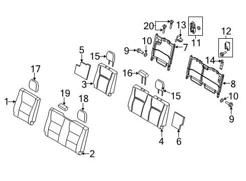 2018 Ford F-250 Super Duty Rear Seat Components Diagram 5 - Thumbnail