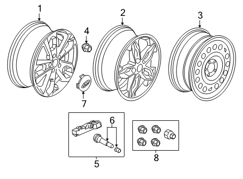 2021 Ford Transit Connect Wheel Assembly Diagram for ET1Z-1007-B