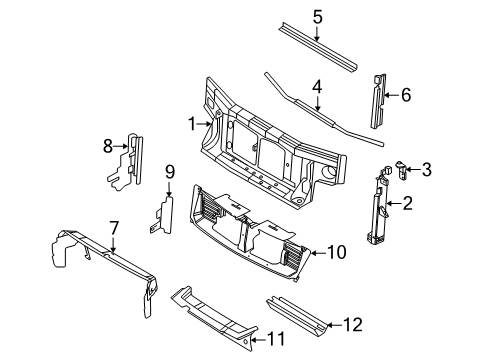 2009 Mercury Mountaineer Mesh - Radiator Grille Diagram for 6L9Z-8C299-AA