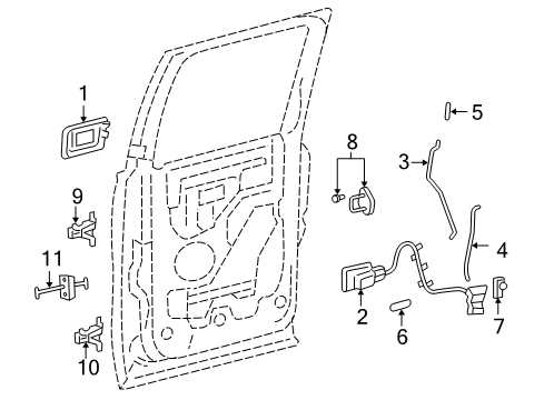 2005 Ford F-150 Rear Door - Lock & Hardware Diagram