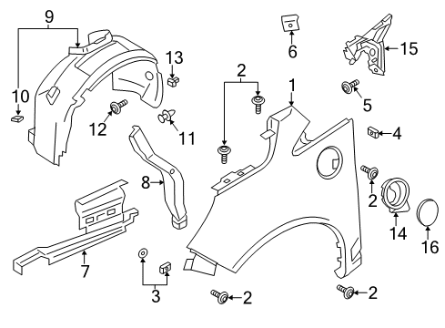 2014 Ford C-Max Door - Fuel Tank Filler Access Diagram for DM5Z-58405A26-B