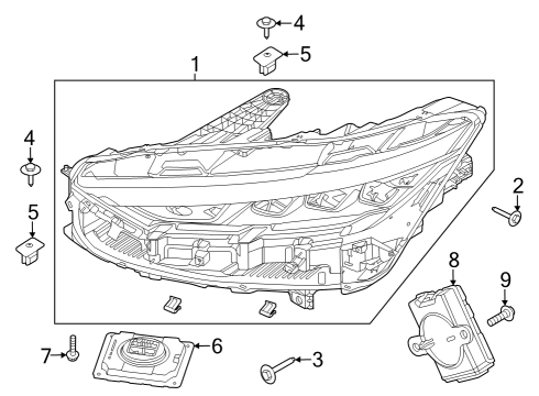 2021 Ford Mustang Mach-E Headlamp Components Diagram 1 - Thumbnail