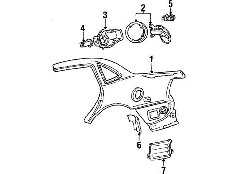 1997 Ford Taurus Door Fuel Tank Filler Diagram for F6DZ54405A26BA