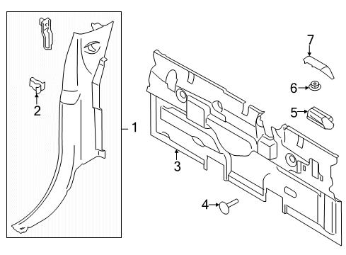 2019 Ford F-350 Super Duty Interior Trim - Cab Diagram 6 - Thumbnail