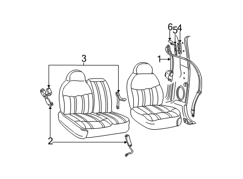 1997 Ford F-150 Front Seat Belts Diagram 1 - Thumbnail