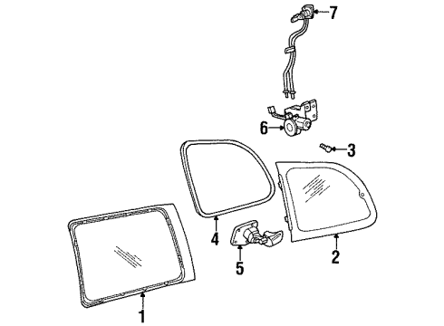 1995 Ford Windstar Quarter Window Diagram 2 - Thumbnail