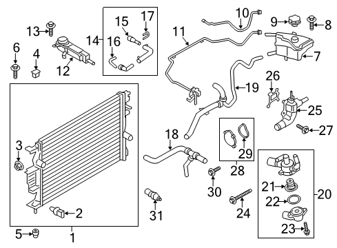 2015 Lincoln MKZ Radiator & Components Diagram