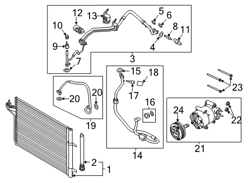 2016 Ford Escape A/C Condenser, Compressor & Lines Diagram 1 - Thumbnail