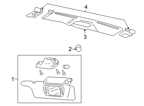 2008 Ford Mustang Interior Trim - Roof Diagram