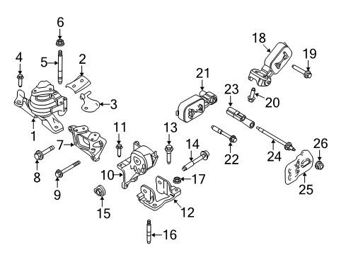 2010 Lincoln MKT Engine & Trans Mounting Diagram 2 - Thumbnail