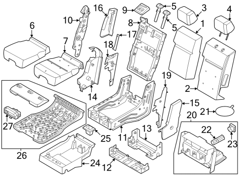 2024 Ford F-250 Super Duty Split Bench Seat Diagram