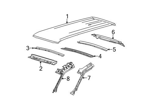 2017 Ford Flex Panel Assembly - Roof Diagram for DA8Z-7450202-B