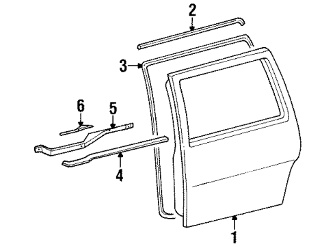 1997 Ford Windstar Weatherstrip Door Lo Diagram for F58Z16253A24A