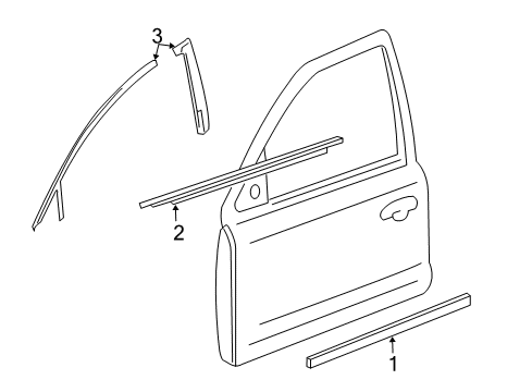 2007 Ford Five Hundred Exterior Trim - Front Door Diagram