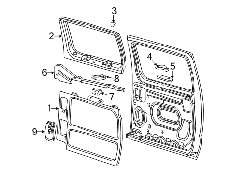 2002 Ford E-250 Econoline Interior Trim - Side Loading Door Diagram 2 - Thumbnail