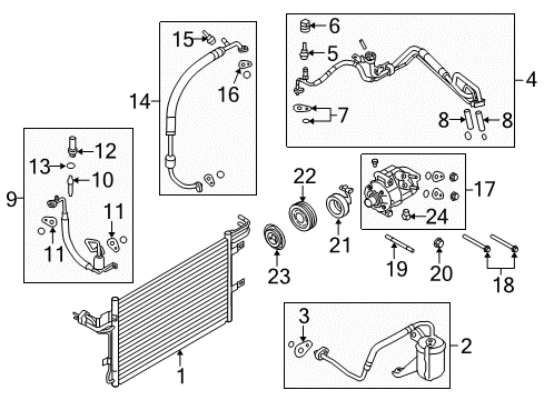 2010 Lincoln MKT A/C Condenser, Compressor & Lines Diagram 2 - Thumbnail