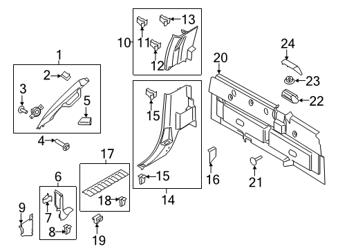 2017 Ford F-250 Super Duty Interior Trim - Cab Diagram 7 - Thumbnail