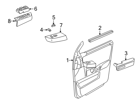 2003 Mercury Mountaineer Panel Assembly Door Trim Diagram for 3L2Z7823943EAA