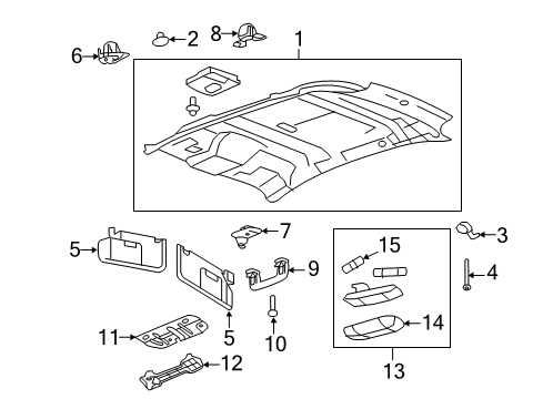 2015 Lincoln MKX Sun Visor Assembly Diagram for CA1Z-7804105-BA