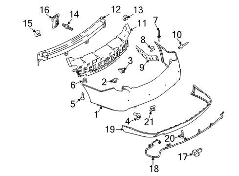 2009 Lincoln MKS Rear Bumper Diagram