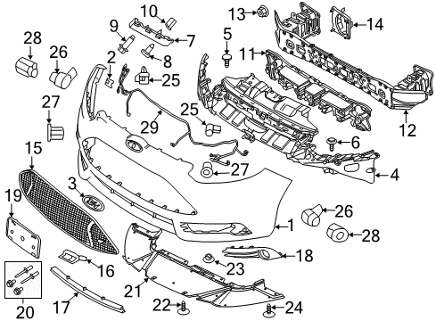 2015 Ford Focus Front Bumper Diagram 2 - Thumbnail