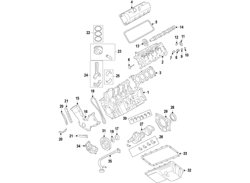 2010 Ford F-150 Cover - Cylinder Front Diagram for 7R3Z-6019-A