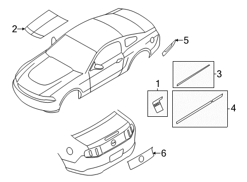 2012 Ford Mustang Decal - Stripe Diagram for CR3Z-6320000-AL