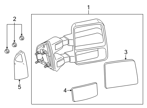 2010 Ford F-250 Super Duty Mirror Assembly - Rear View Outer Diagram for 8C3Z-17682-AC