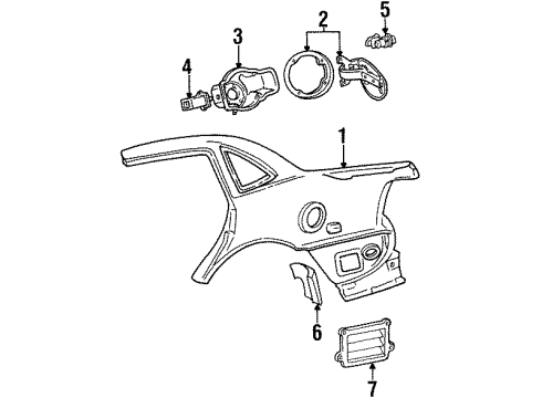 1999 Mercury Sable Quarter Panel & Components Diagram 1 - Thumbnail