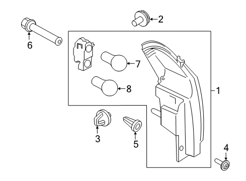 2020 Ford EcoSport LAMP ASY Diagram for GN1Z-13405-N