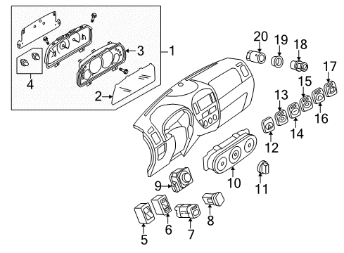 2005 Mercury Mariner Cluster & Switches Diagram