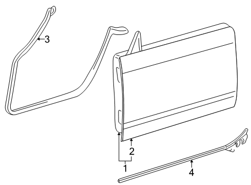 2002 Ford Thunderbird Door & Components Diagram