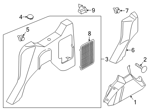 2019 Ford Transit Connect Interior Trim - Side Panel Diagram 3 - Thumbnail